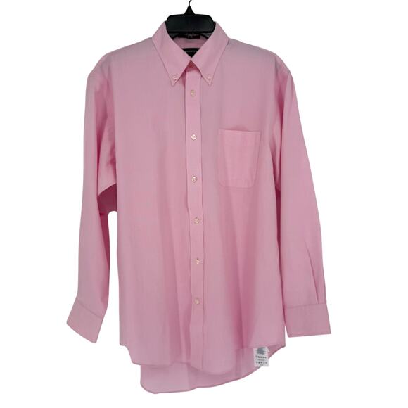 Land's End Men's Oxford Dress Shirt Button Down Long Sleeve Pink - Picture 1 of 9